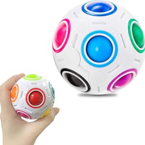Jogo Mágico de Quebra-cabeça de Bola Rainbow Puzzle Ball Fidget Jogo de Habilidade com Bolas de Alívio do Stress, Rainbow Puzzle Cube Kids Rainbow Ball Toy Teasers Jogos de Brinquedos de Brinquedos para Crianças Adultas (12 Buracos)