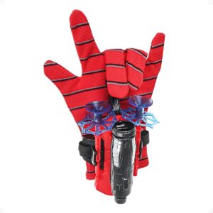 Kit Luva Lança Teia Infantil - Brinquedo do Homem-Aranha com Lançador de Dardos e Ventosa, Diversão para Crianças, Cosplay e Fantasia